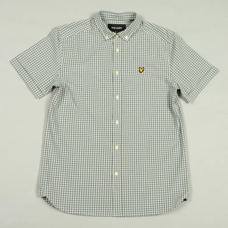 Lyle and Scott SS Gingham Shirt - Mist Blue